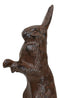 Rustic Cast Iron Cottage Standing Bunny Brer Rabbit Hare Metal Figurine 7.5" H