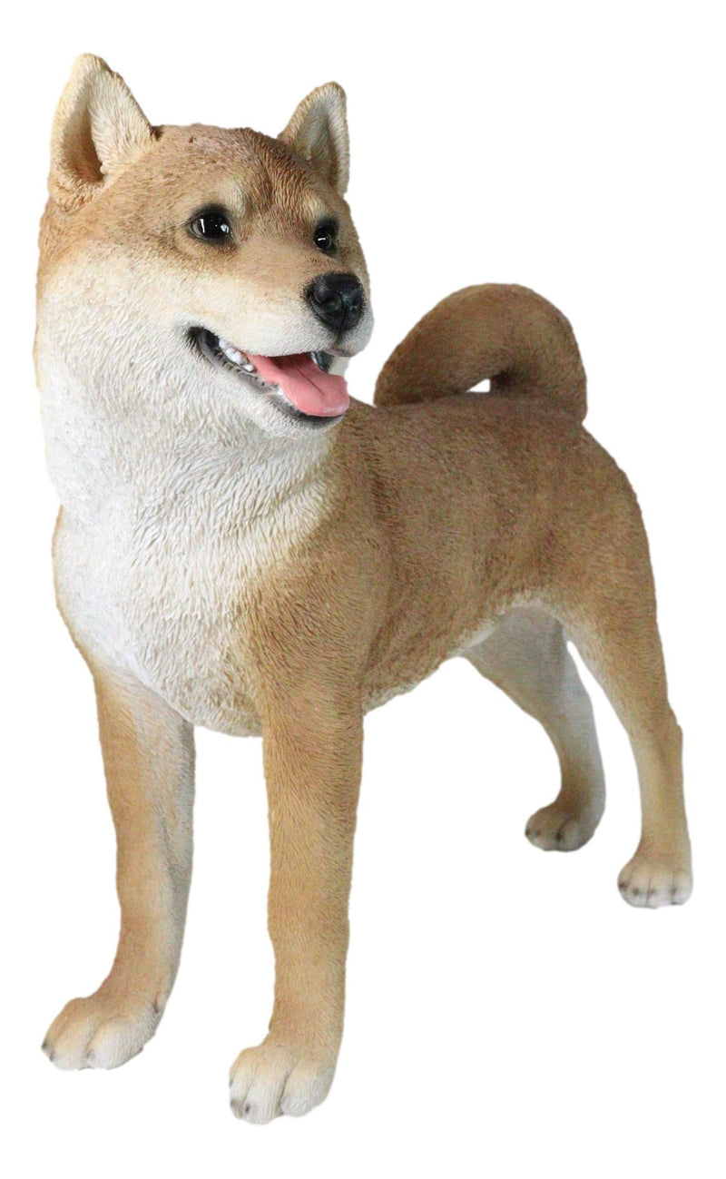 Realistic Adorable Canine Pet Pal Shiba Inu Dog Statue 18" Tall Home Decor