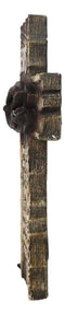 Ichthys Fish Spike Nails Jesus with Scriptural Psalm 126 Faux Wood Wall Cross