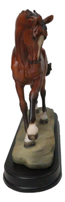 Western Equine Thoroughbred Pride Brown Chestnut Horse Figurine On Base 8"H