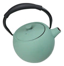 Pastel Green Minimalistic Tilted Round Cast Iron Teapot 28oz Tea Pot With Handle