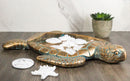Marine Coastal Faux Bronze Sea Turtle Sand Dollars Starfishes Tic Tac Toe Set