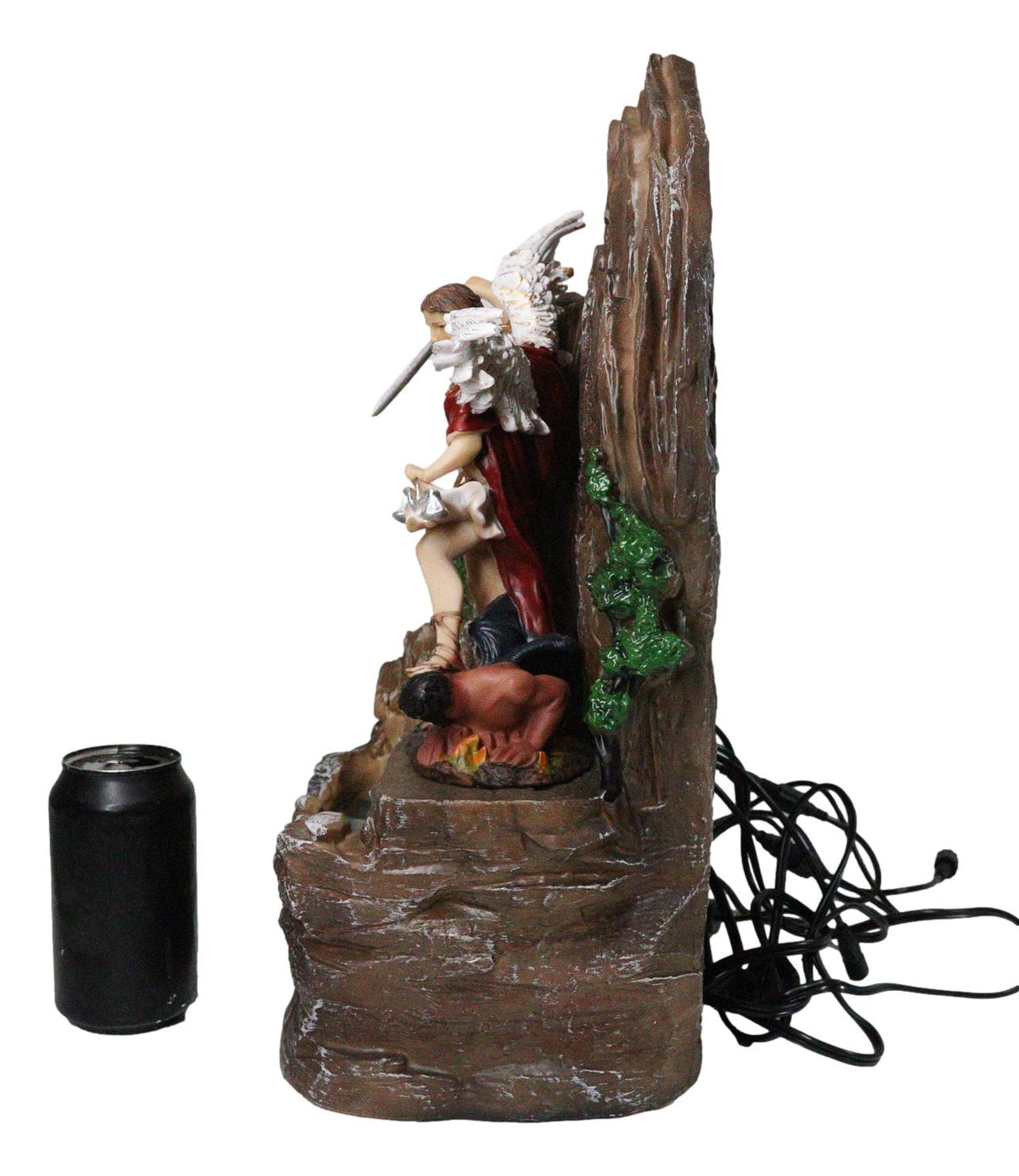 Catholic Archangel Saint Michael Our Protector Water Fall Fountain Statue 16"H