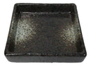 Set Of 6 Charcoal Grey Tone Hakumu Art Ceramic Square Condiment Sauce Dishes 2oz