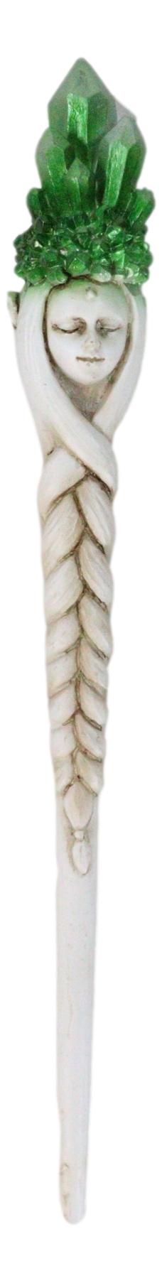 5 Assorted Wizard Magic Wands With Faux Geode Crystals Rock Holder Stand Set - Ebros Gift
