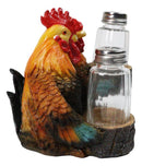 Rooster & Hen Salt and Pepper Shaker Holder Country Rustic Farmhouse Chicken