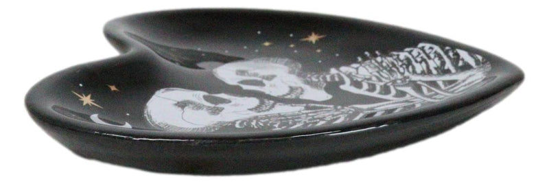 Gothic Day Of The Dead Love Never Dies Skeleton Couple Heart Trinket Dish Decor