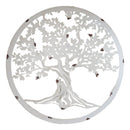 White 24"D Oversized Celtic Tree of Life Medallion Metal Wall Circle Plaque