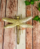 Medium Gold Leaf Resin Modern Dragonfly Wall Sculpture Or Tabletop Decoration 8"