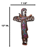 Country Western Rustic Horse Saddle Faux Tooled Leather Decorative Wall Cross