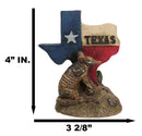 Rustic Western Greetings Lone Star State Of Texas Map With Armadillo Figurine
