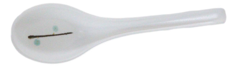 Pack Of 6 Yukino Hana Frostflake Jade Melamine Asian Style Soup Spoons 6.25"L