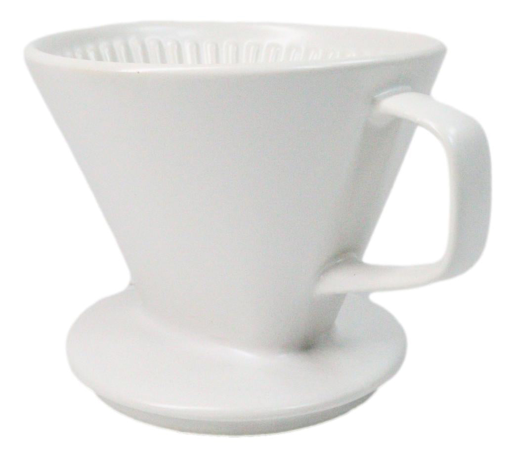 White Porcelain Artisan Coffee Maker Pour Over Dripper Filter Cup Top Part