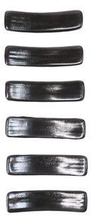 Pack Of 6 Black Kokuyo Modern Collection Porcelain Chopsticks Hashioki Rests