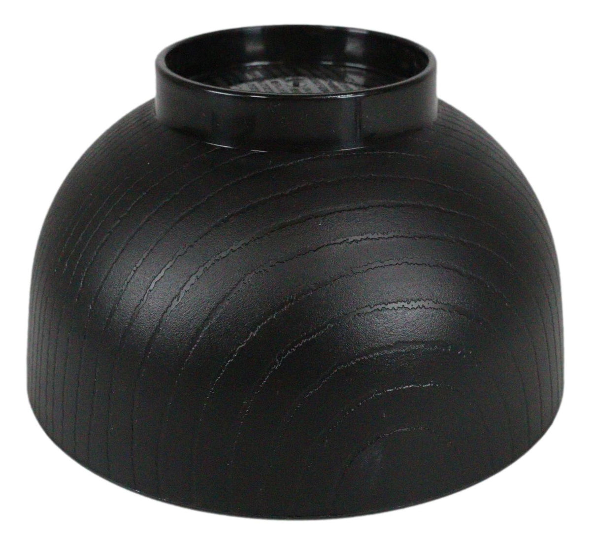 Ebros Japanese Black Red Lacquer Copolymer Plastic Rice Bowl Wood Grain Pattern Set 6
