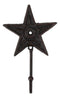 Cast Iron Rustic Western Star Wall Hanger Coat Jacket Towel Hook Set Of 4