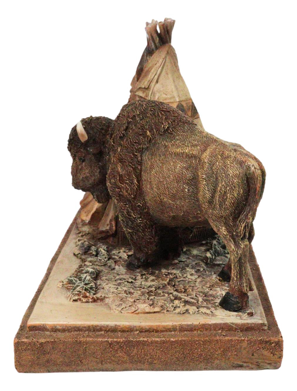 Southwest Legacy Series American Buffalo Prairie Scene Bison & Teepee Figurine