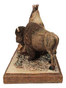 Southwest Legacy Series American Buffalo Prairie Scene Bison & Teepee Figurine