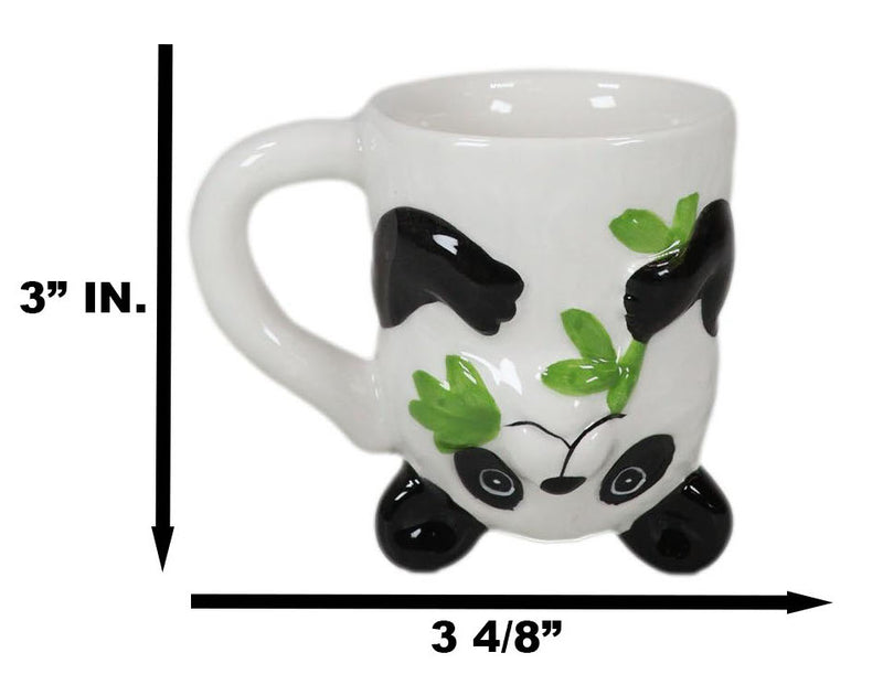 Topsy Turvy Ceramic Giant Asian Panda Bear Latte Juice Dessert Mini Mug Cup