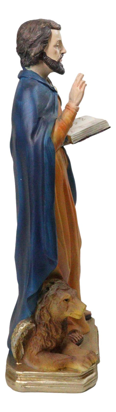 Christian Apostle Of Jesus Saint Mark The Evangelist with Lion Figurine 8"H