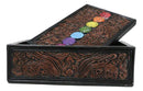 Metaphysical Rainbow 7 Chakra Zone Floral Scrollwork Tarot Cards Trinket Box