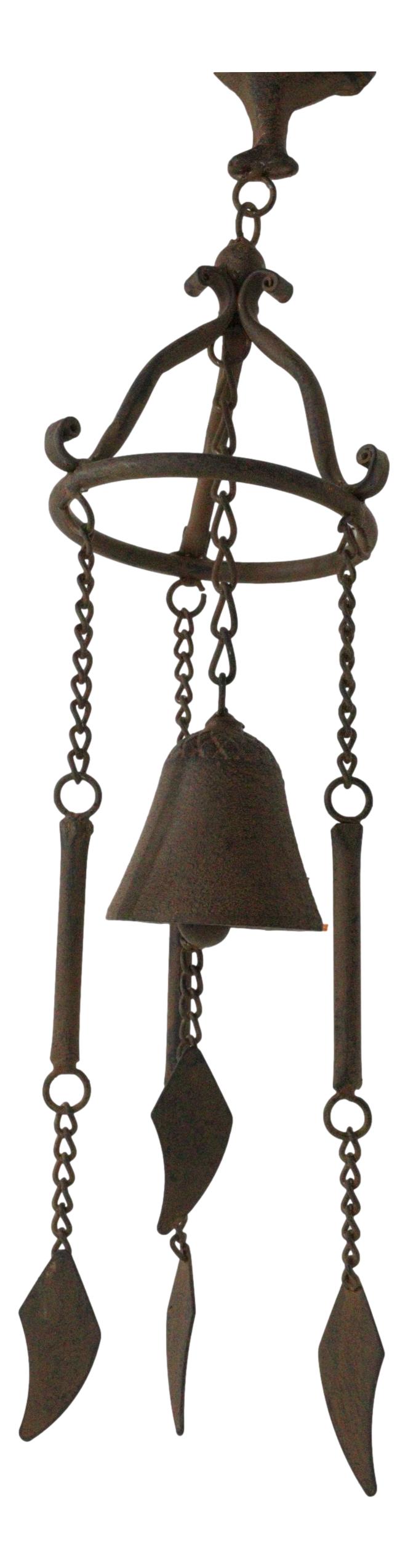 Cast Iron Rustic Chicken Rooster Hanging Garden Patio Bell Wind Chime Decor