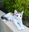 Realistic Adorable Feline Shorthair Calico Cat Kitten Lying Statue14.25"L