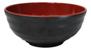 Set Of 6 Red And Black Round Ridged Body Soup Salad Rice Melamine Bowls 8"D