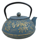 Traditional Oriental Tetsubin Maple Leaves Momiji Design Cast Iron Teapot 40oz