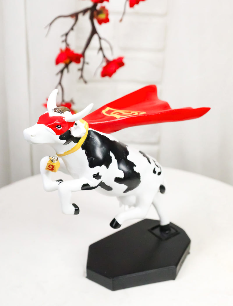 Cow Parade Superhero Red Cape Super Cow With Golden Bell Collector's Figurine