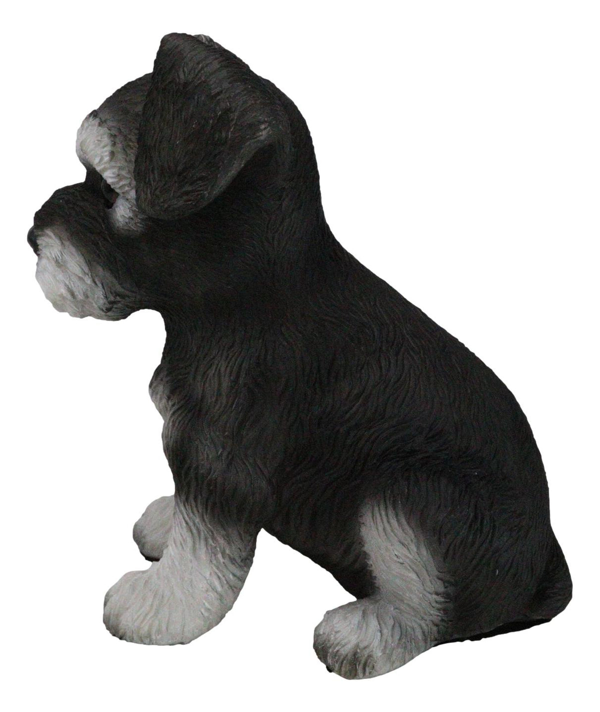 Adorable Black and Silver Miniature Schnauzer Puppy Dog Home Decor Figurine - Ebros Gift