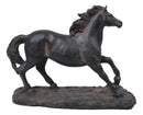Western Wild And Free Open Grasslands Galloping Horse Faux Bronze Figurine 9"L