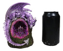 Fantasy Purple Moon Crater Dragon On Faux Geode Crystal Cove LED Light Figurine