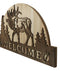 Rustic Western Wapiti Elk Deer By Pine Forest MDF Wood Welcome Wall Decor 17"L