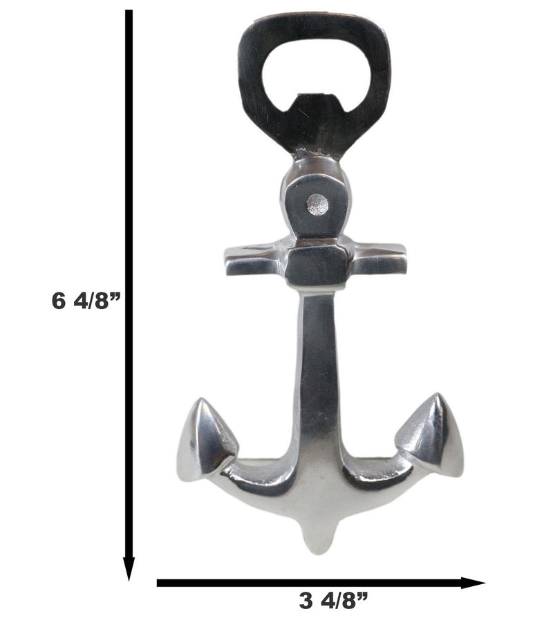 Aluminum Sleek Nautical Port Sailor Ship Trident Anchor Hand Bottle Opener