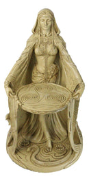 Celtic Irish Triple Goddess Mother Of All Gods Danu 15.5"H Statue Faux Wood Look