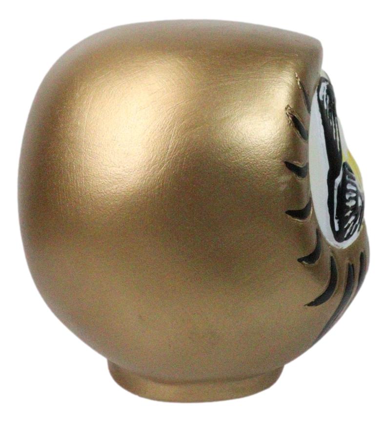 Gold Talisman of Prosperity Japanese Zen Daruma Figurine With Unpainted Eyes