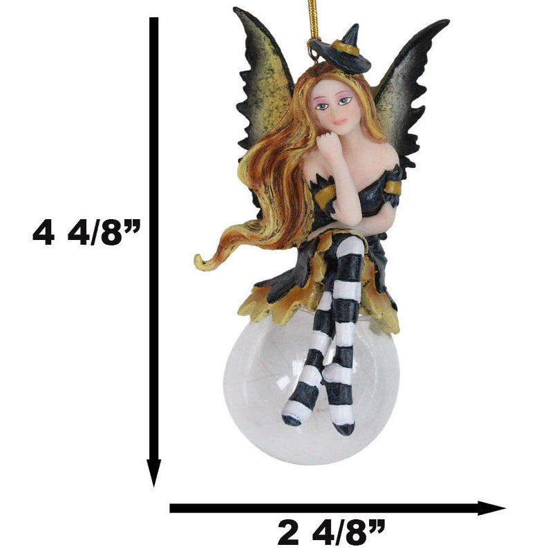 Cordelia Autumn Witch Bubble Rider Fairy Ornament Amy Brown Holiday Collection
