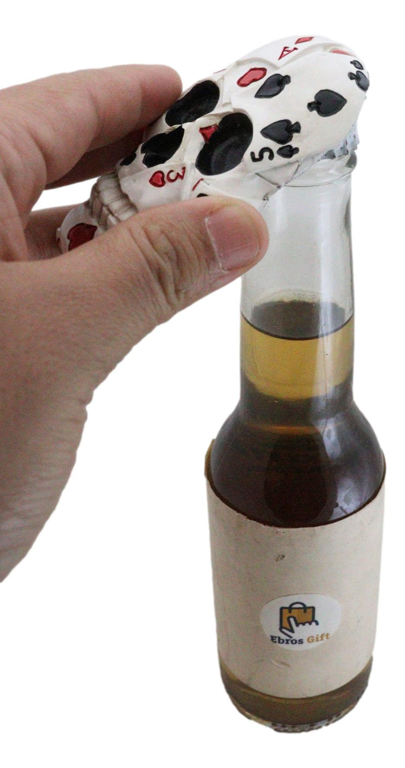 Small Gambling Den Poker Skull Beer Bottle Opener Decor Fridge Magnet