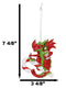 Ruth Thompson Red Green Dragon With Candy Cane Christmas Tree Hanging Ornament