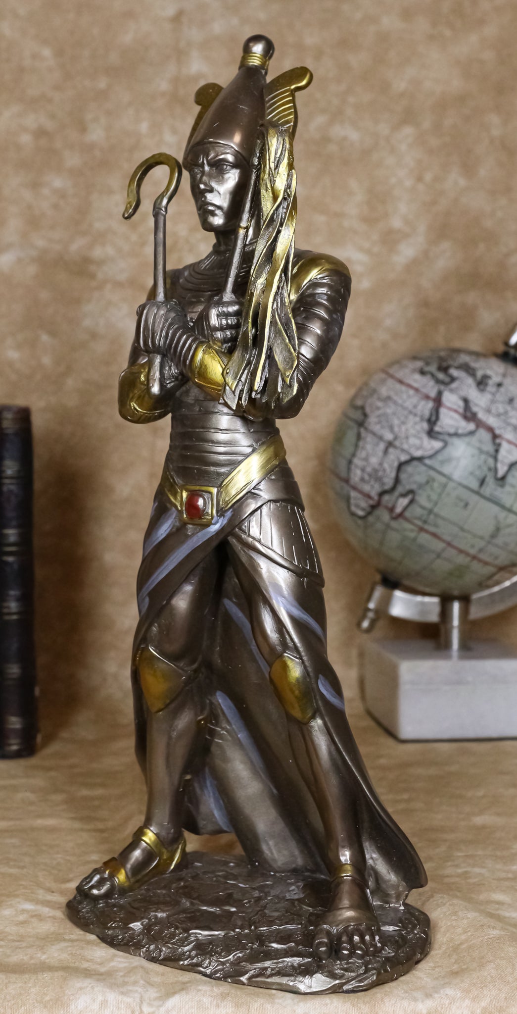 Ebros Egyptian God of The Dead Osiris Holding Crook and Flail 11.5" H Figurine - Ebros Gift