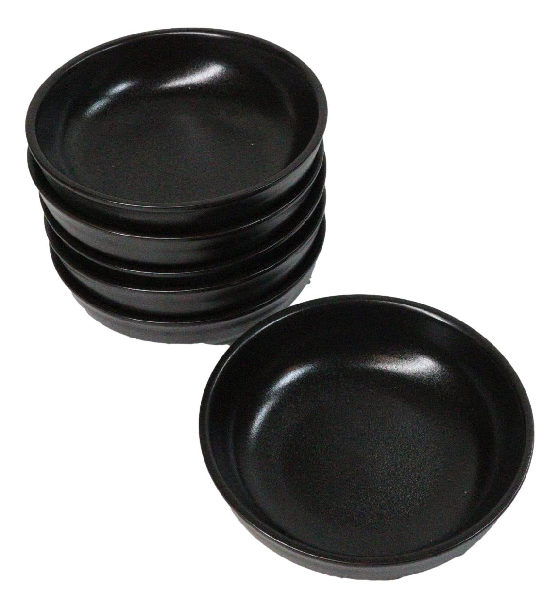 Pack Of 6 Kokuyo Black Ceramic Collection Shallow Bowl Or Deep Plates 10oz