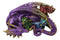 Magic Purple Mother Dragon Protecting Her Colorful Hatchling Babies Figurine