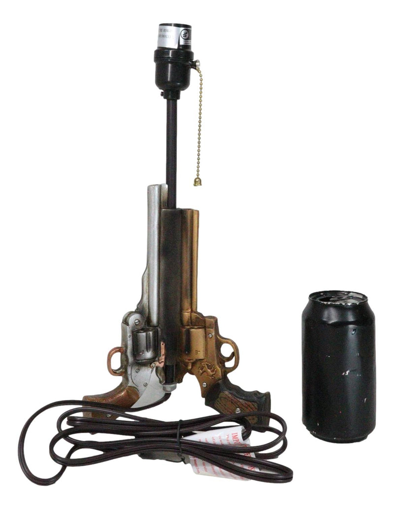Rustic Western Texas Triple Six Shooter Gun Pistols Desktop Bedside Table Lamp