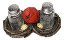 Wildlife Cardinal Nest Salt & Pepper Shaker Holder Red Bird Tabletop Figurine