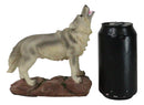 Forest Woodlands Mystical Alpha Gray Wolf Howling to The Moon Figurine 6" L