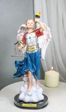 Archangel Saint Uriel Holding Torch and Scales of Justice Figurine With Base 12"