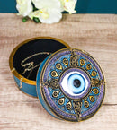 Auspicious Evil Eye With Peacock Train Sacred Compass Trinket Decorative Box