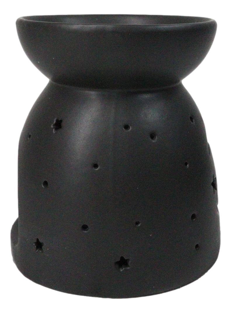 Ceramic Wicca Crescent Moon And Stars Essential Oil Burner Votive Candle Warmer