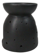 Ceramic Wicca Crescent Moon And Stars Essential Oil Burner Votive Candle Warmer